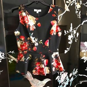 🐼 metallic roses poplin top